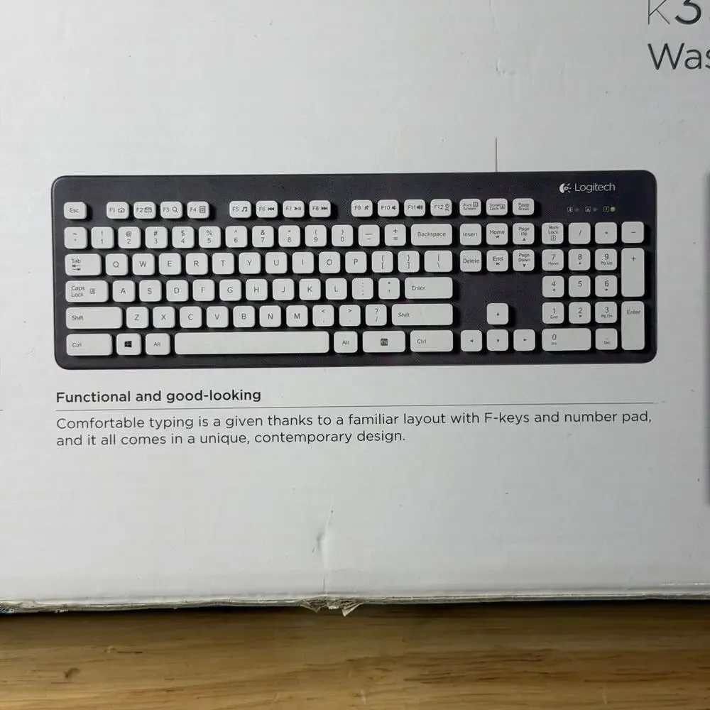 Logitech K310 Washable USB Keyboard Blue / Gray Full Size